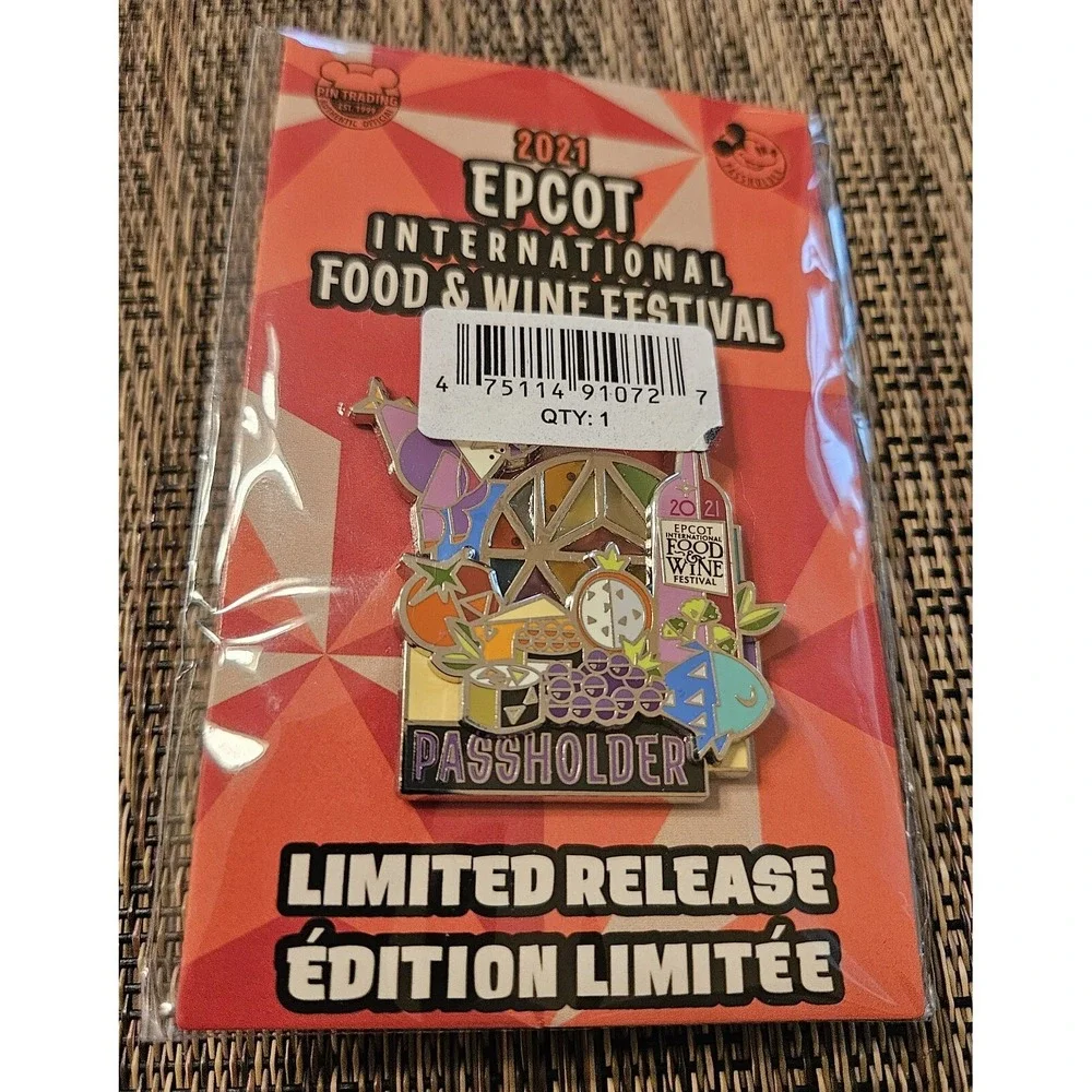 2021 Walt Disney World Epcot Food & Wine Festival Annual Passholder Figment Pin